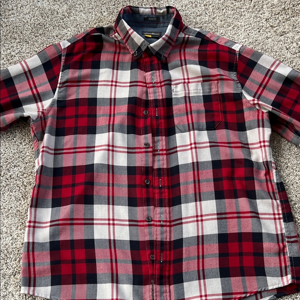 Eddie Bauer Red and Black flannel button down